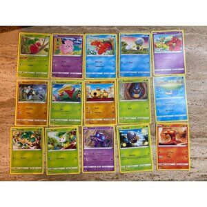 Lot Of Pokemon Trading Cards Basic Common No Duplicates Mixed Bundle